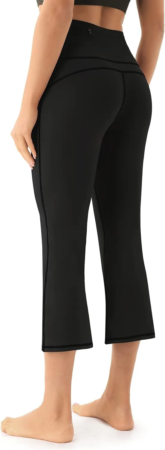 AFITNE Women's Yoga Pants Wide Leg Workout Leggings Flare Casual Lounge Pants with Pockets High Waist and Tummy Control