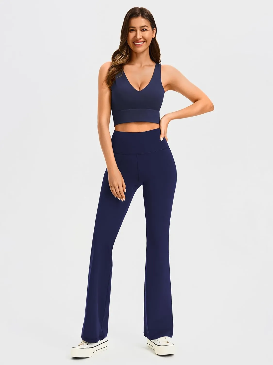 AFITNE Women's Yoga Pants Wide Leg Workout Leggings Flare Casual Lounge Pants with Pockets High Waist and Tummy Control