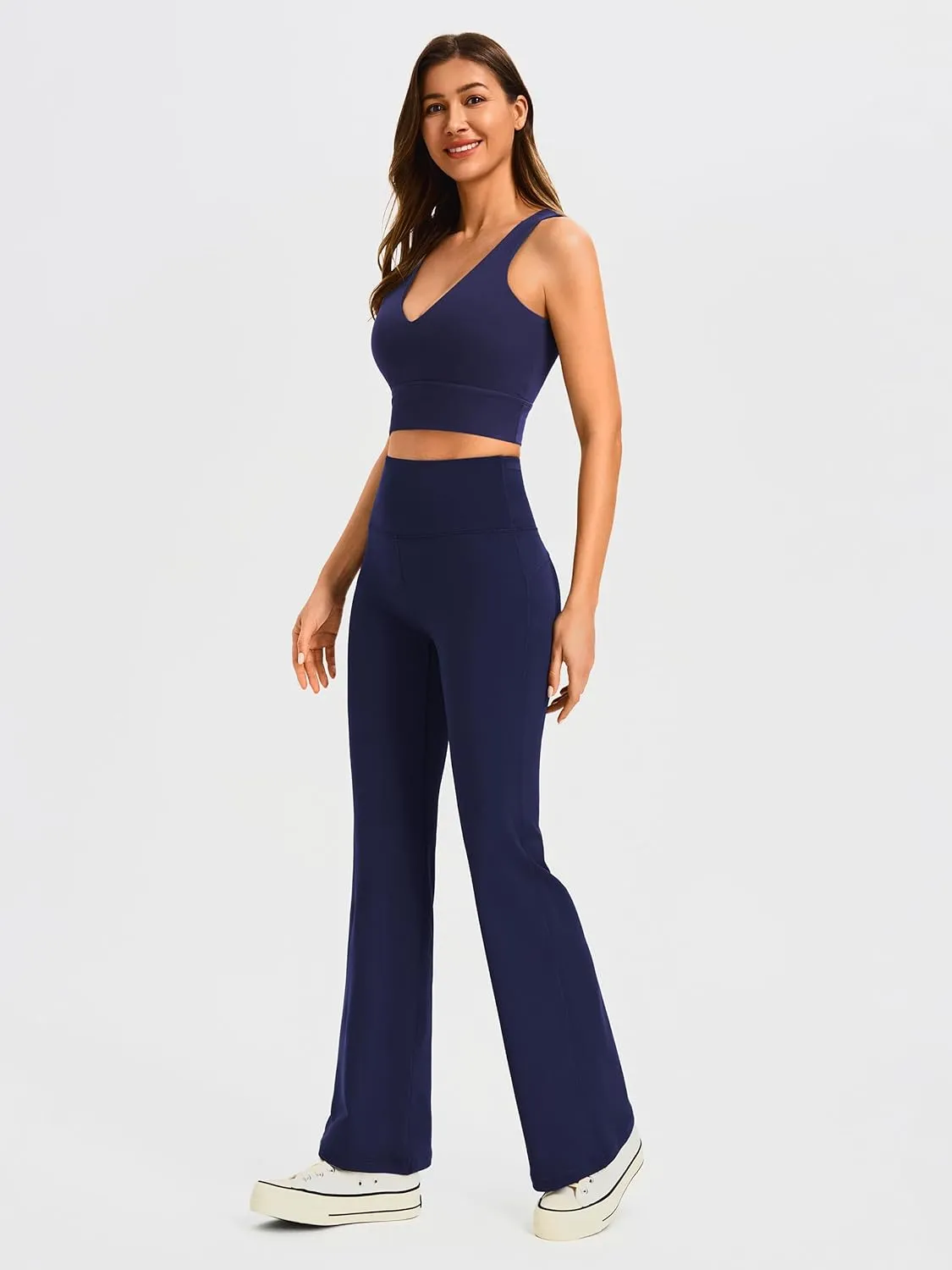 AFITNE Women's Yoga Pants Wide Leg Workout Leggings Flare Casual Lounge Pants with Pockets High Waist and Tummy Control