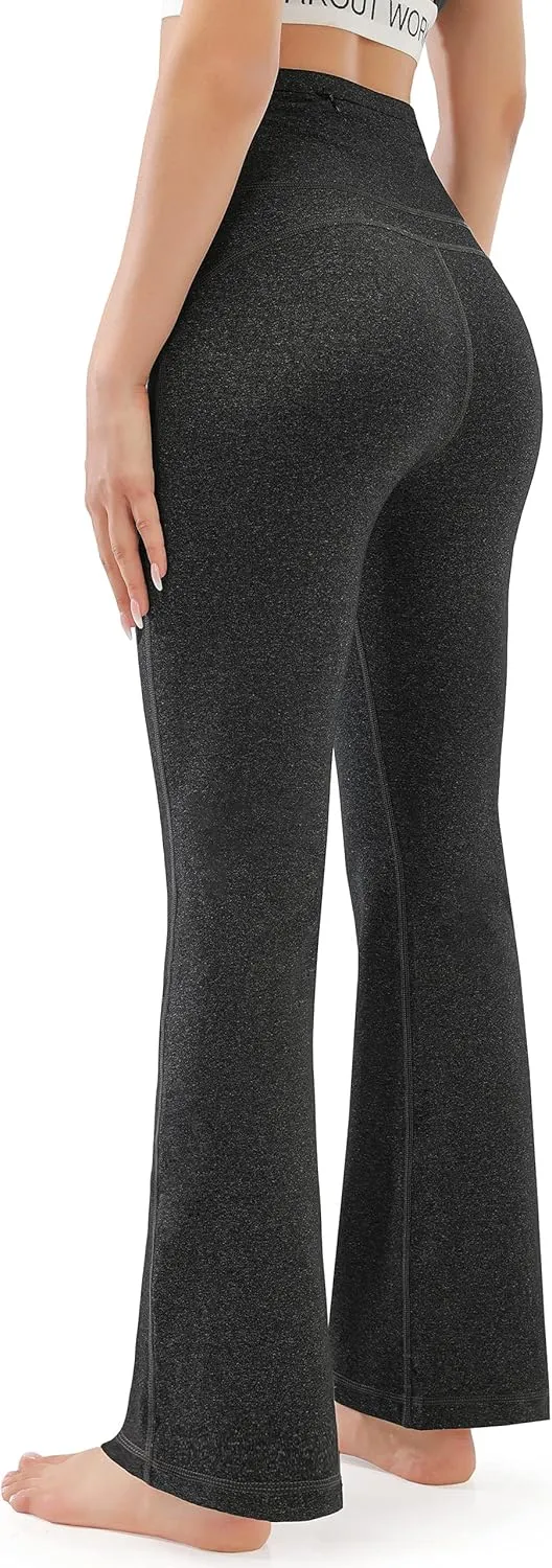 AFITNE Women's Yoga Pants Wide Leg Workout Leggings Flare Casual Lounge Pants with Pockets High Waist and Tummy Control