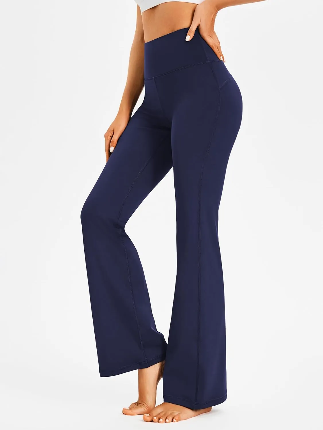 AFITNE Women's Yoga Pants Wide Leg Workout Leggings Flare Casual Lounge Pants with Pockets High Waist and Tummy Control