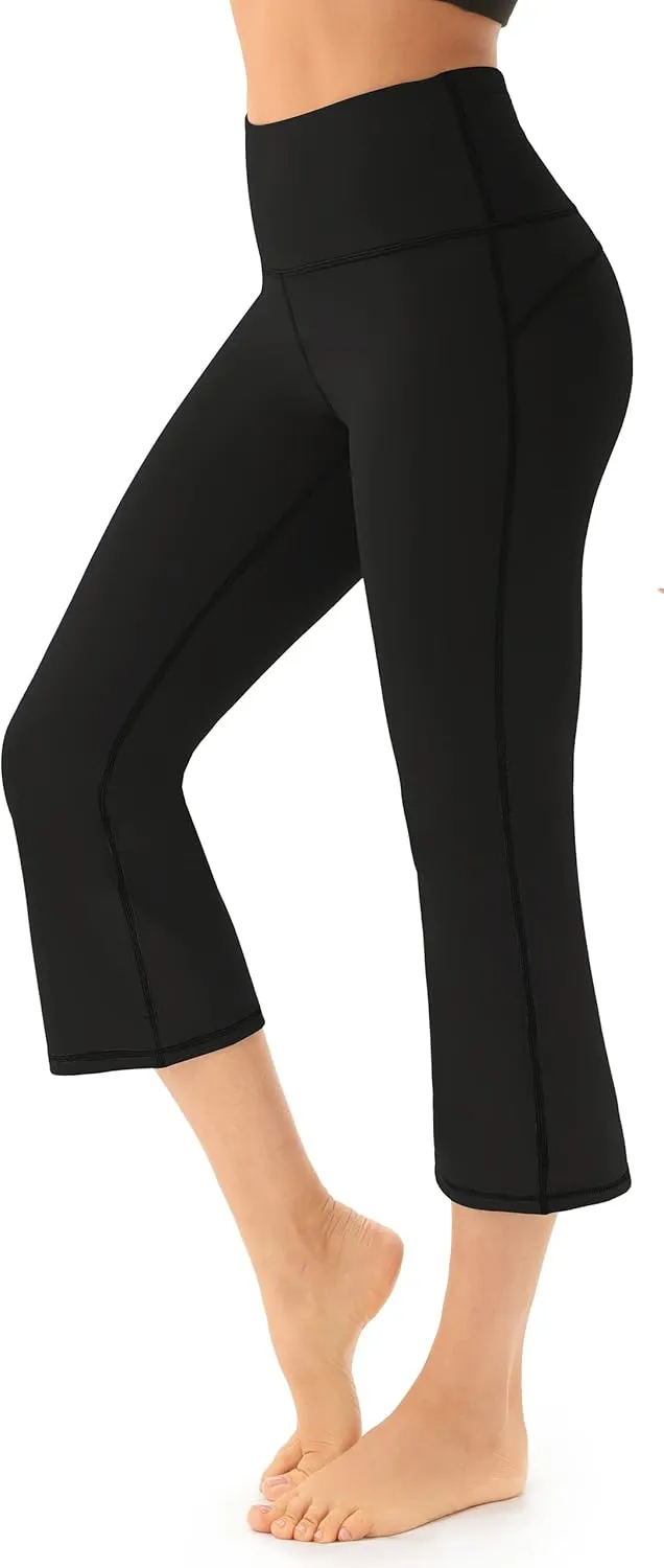 AFITNE Women's Yoga Pants Wide Leg Workout Leggings Flare Casual Lounge Pants with Pockets High Waist and Tummy Control