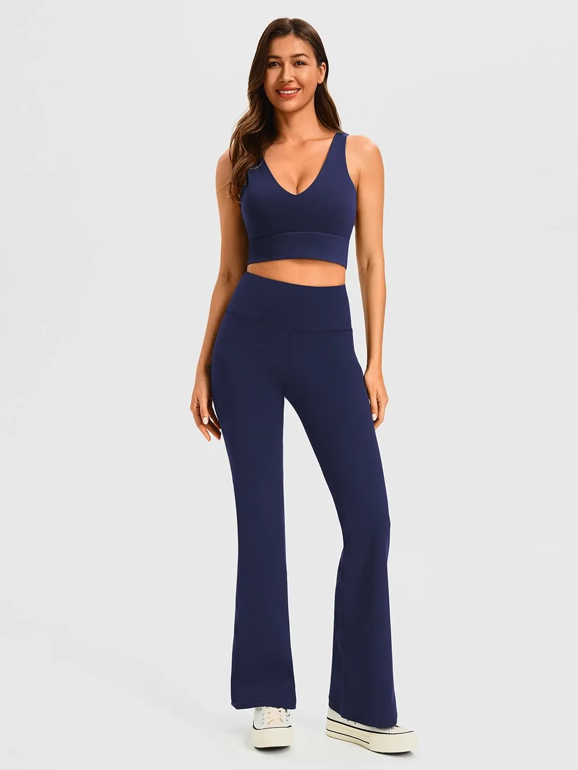 AFITNE Women's Yoga Pants Wide Leg Workout Leggings Flare Casual Lounge Pants with Pockets High Waist and Tummy Control