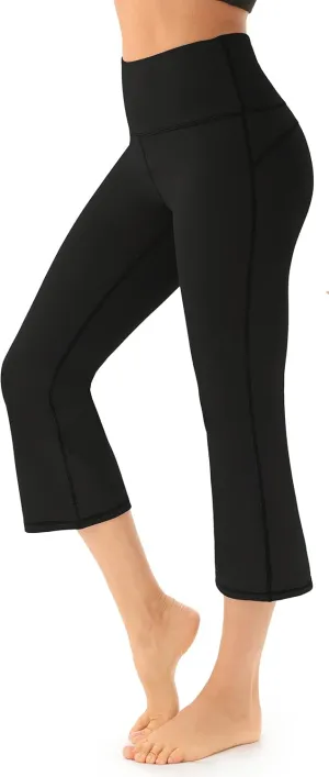 AFITNE Women's Yoga Pants Wide Leg Workout Leggings Flare Casual Lounge Pants with Pockets High Waist and Tummy Control