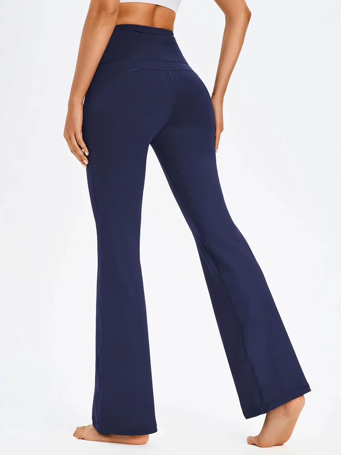AFITNE Women's Yoga Pants Wide Leg Workout Leggings Flare Casual Lounge Pants with Pockets High Waist and Tummy Control