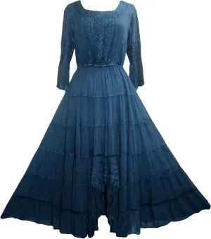 Agan Traders Women's 2025 Spring Vintage Medieval High-Low Tiered Long Sleeve Formal Dress Gown