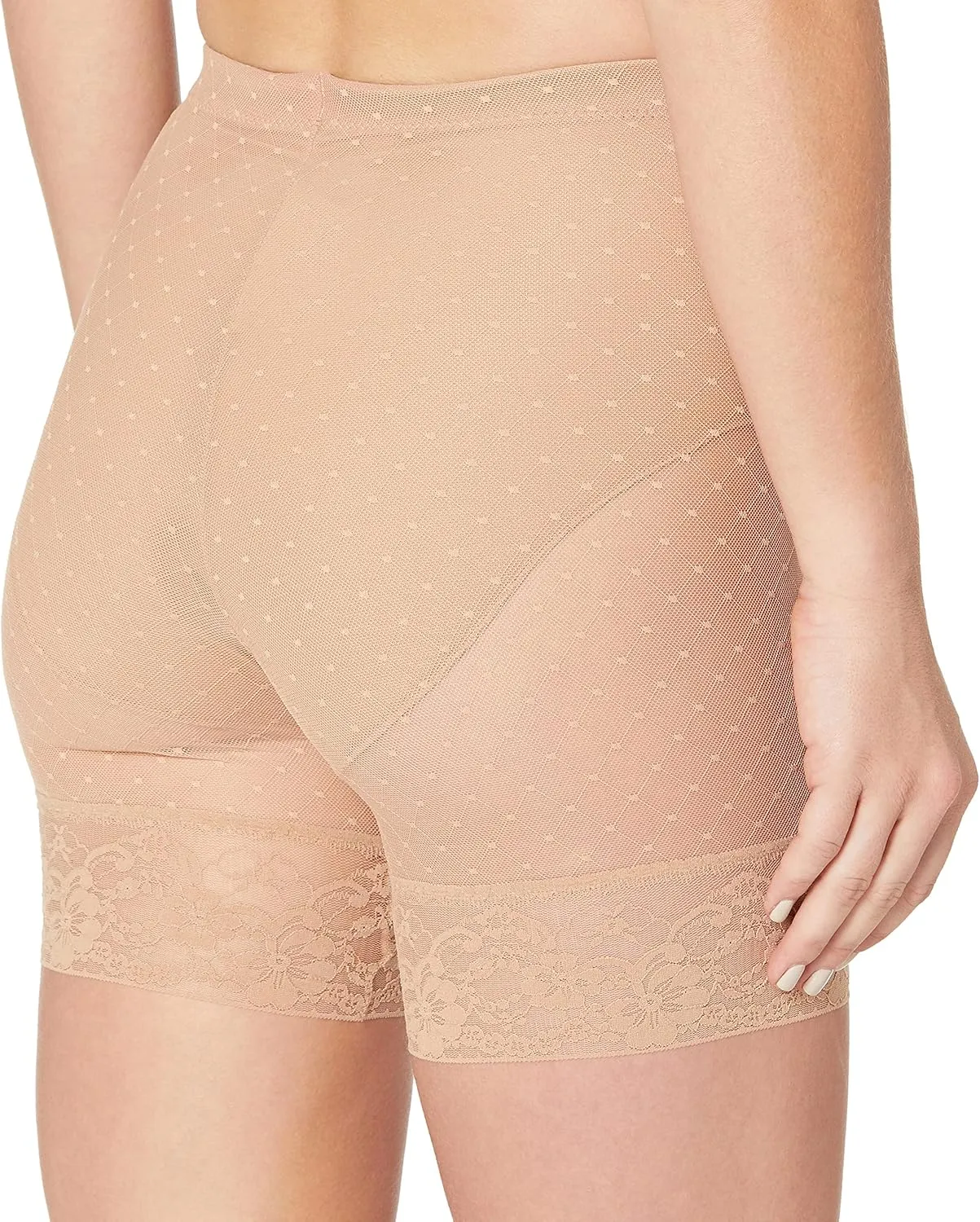 Ahh By Rhonda Shear Women's Dote Mesh Dot Long Line Panty