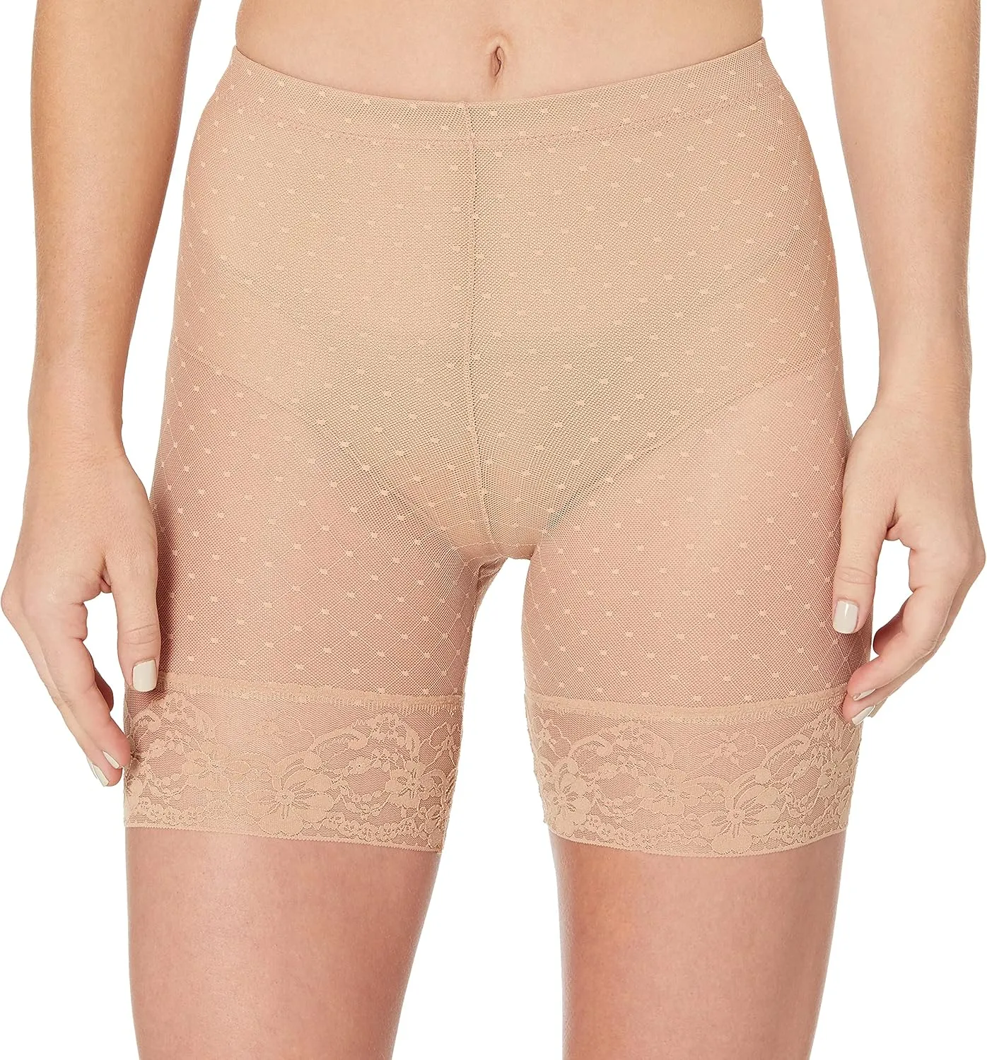 Ahh By Rhonda Shear Women's Dote Mesh Dot Long Line Panty