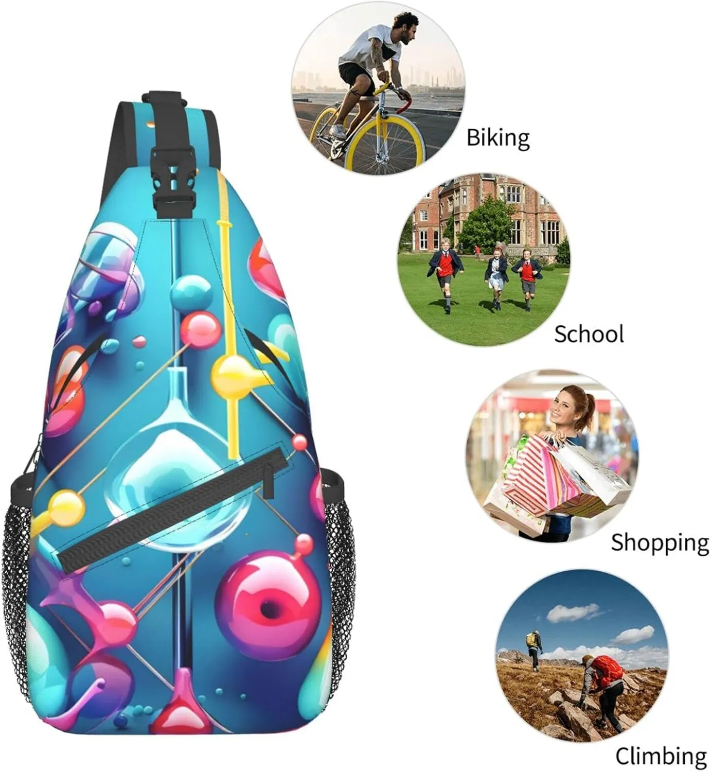 Aircraft Fighter Jets Crossbody Bag Chest Shoulder Bag Small Casual Backpack Suitable For Women Men Hiking