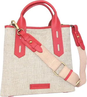 Alisha Linen/Leather Crossbody Bag