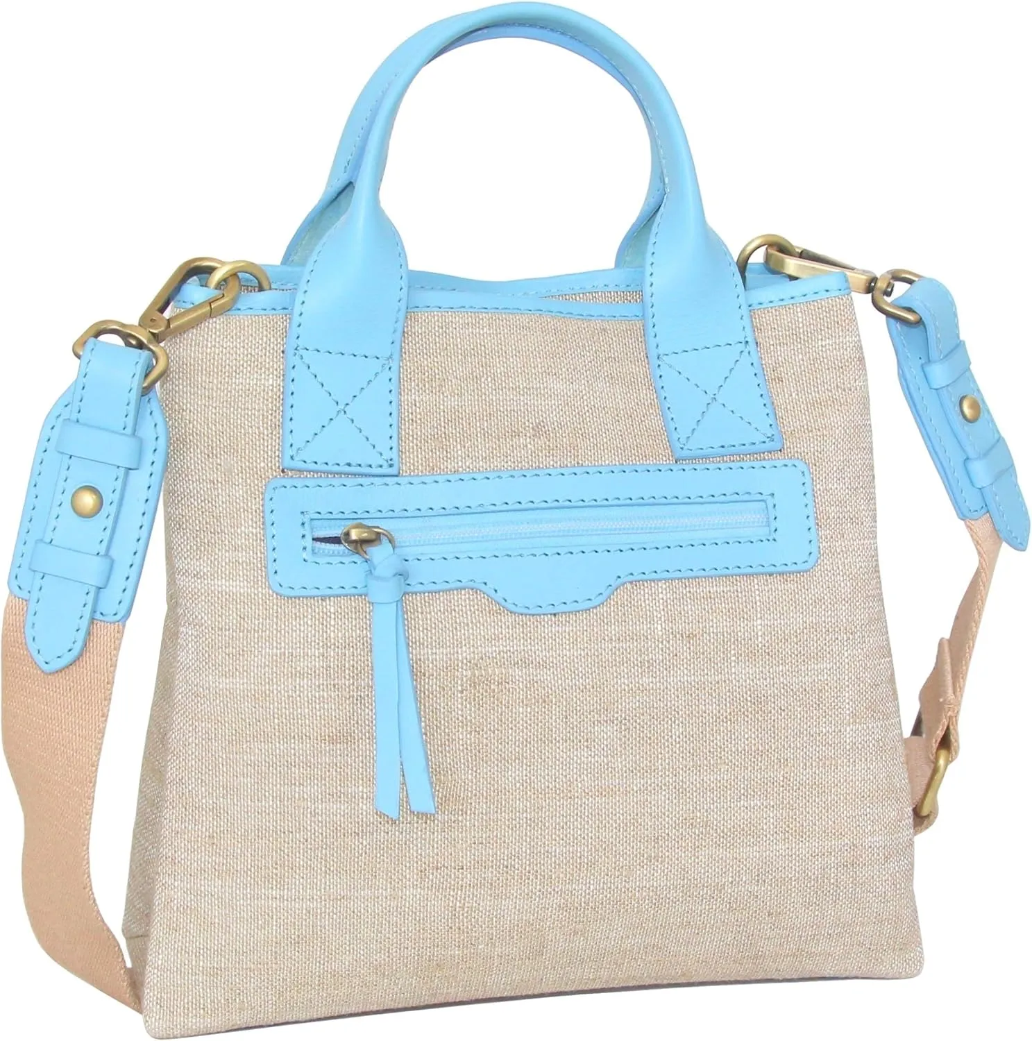 Alisha Linen/Leather Crossbody Bag