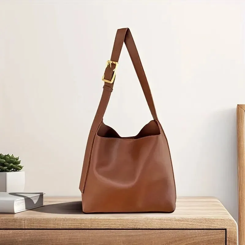 All-Match Minimalist PU Leather Shoulder Bag