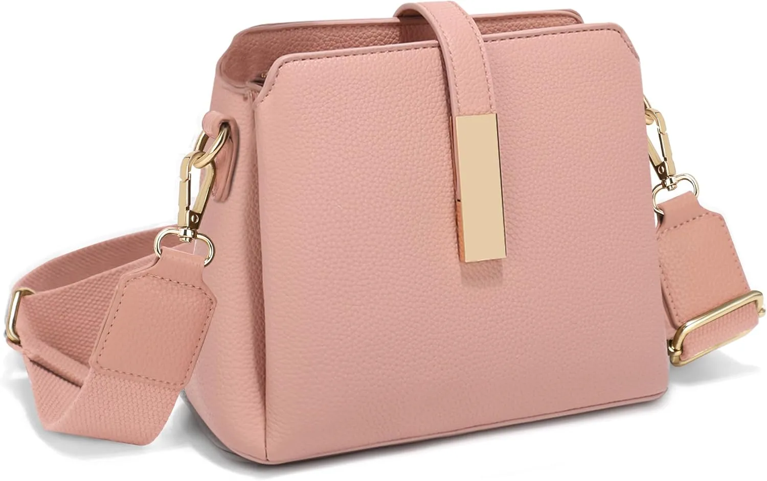 ALYSSA Small Crossbody Bag for Women Trendy Shoulder Bag PU Leather Square Crossbody Shoulder Purse Satchel Handbag
