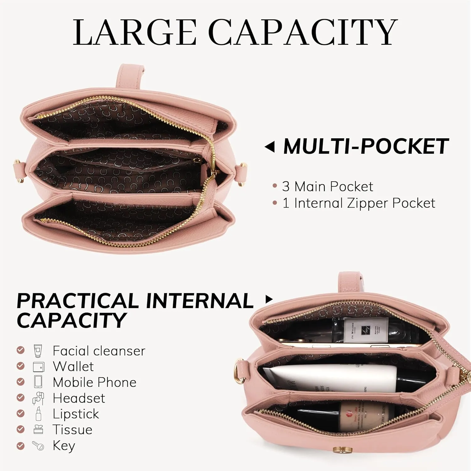 ALYSSA Small Crossbody Bag for Women Trendy Shoulder Bag PU Leather Square Crossbody Shoulder Purse Satchel Handbag