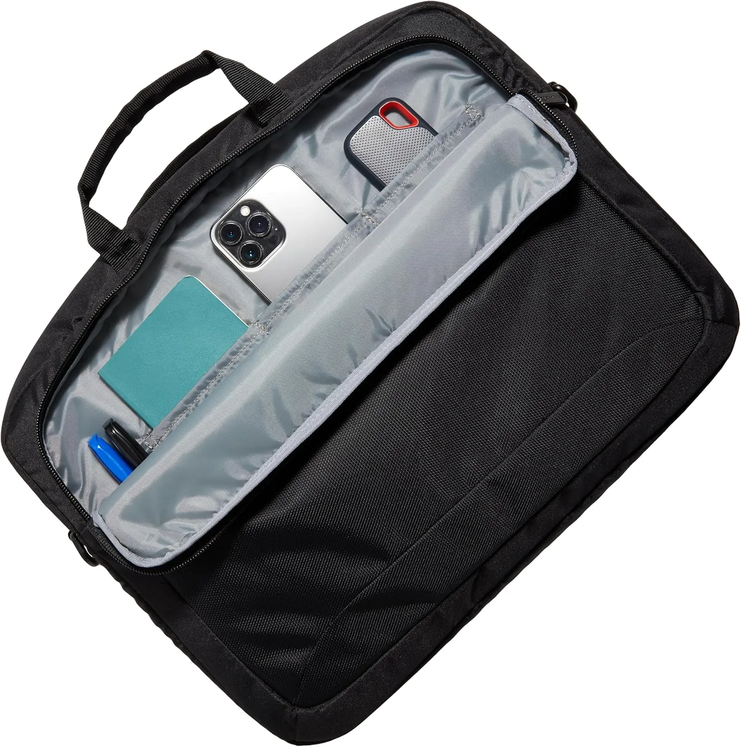 Amazon Basics Laptop Carrying Case with Shoulder Strap and Handle, Large Capacity, 17.3 in, Black