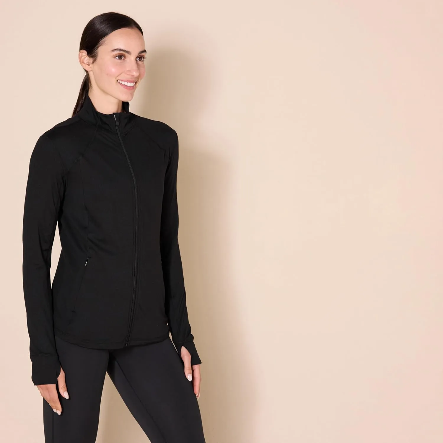 Amazon Essentials Women's Fleece Full-Zip Jacket - Brushed Tech Stretch (Available in Plus Size)