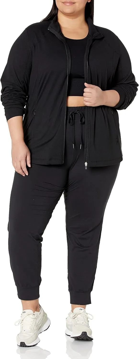 Amazon Essentials Women's Fleece Full-Zip Jacket - Brushed Tech Stretch (Available in Plus Size)
