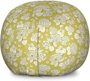 Ambesonne Flower Storage Toy Bag Chair, Floral Vintage Style Pattern with Delicate Hydrangea Repetition Nostalgia, Stuffed Animal Organizer Washable Bag, Large Size, Khaki Ivory