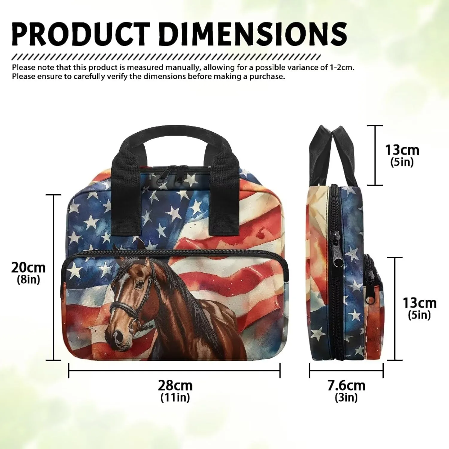 American Flag Horse Bible Cover for Women Bible Case Men Bible Book Cover with Handle Stylish Bible Carrying Case for Traveling and Hiking