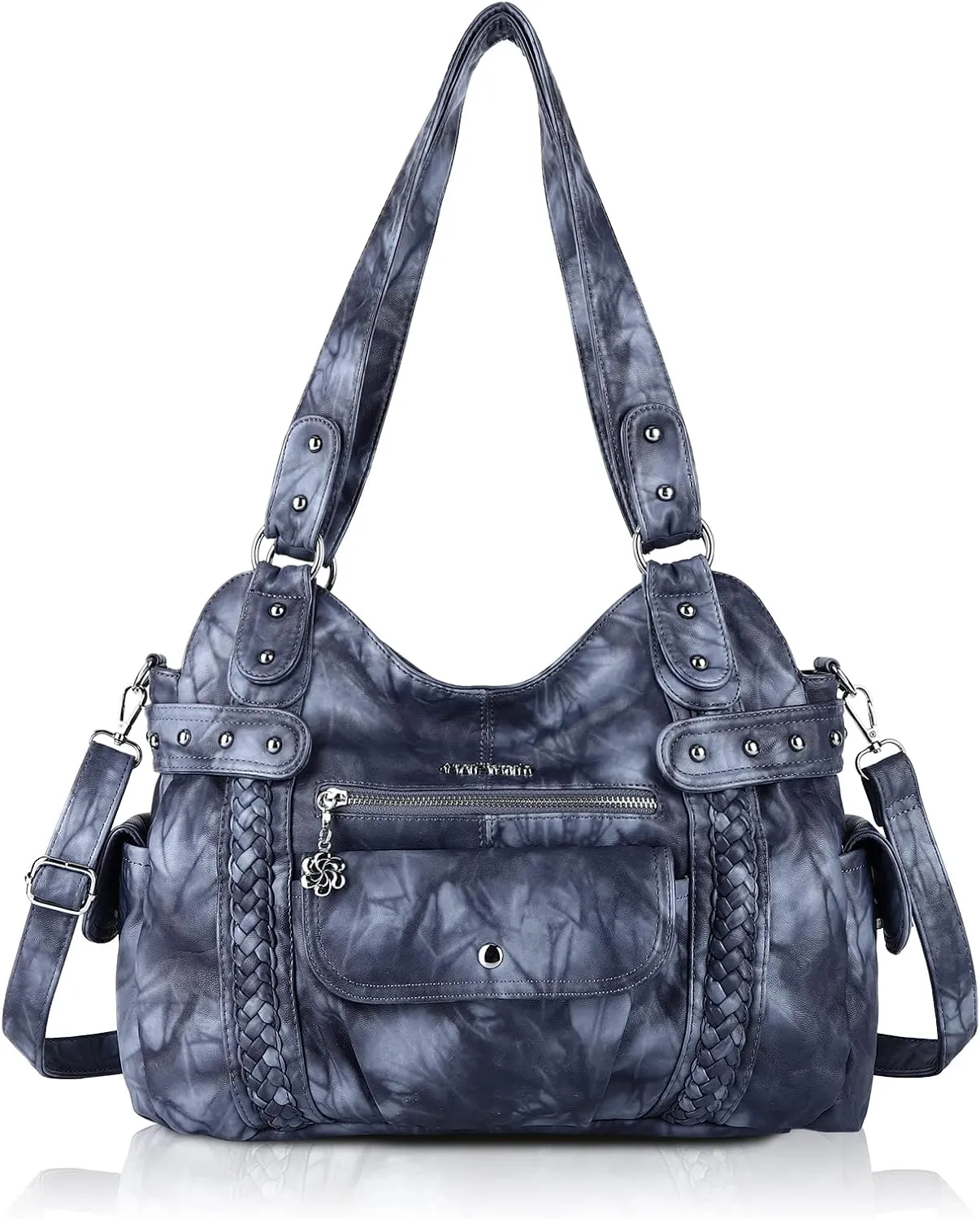 Angel Barcelo Roomy Fashion Hobo Womens Handbags Ladies Purse Satchel Shoulder Bags Tote Washed Leather Bag