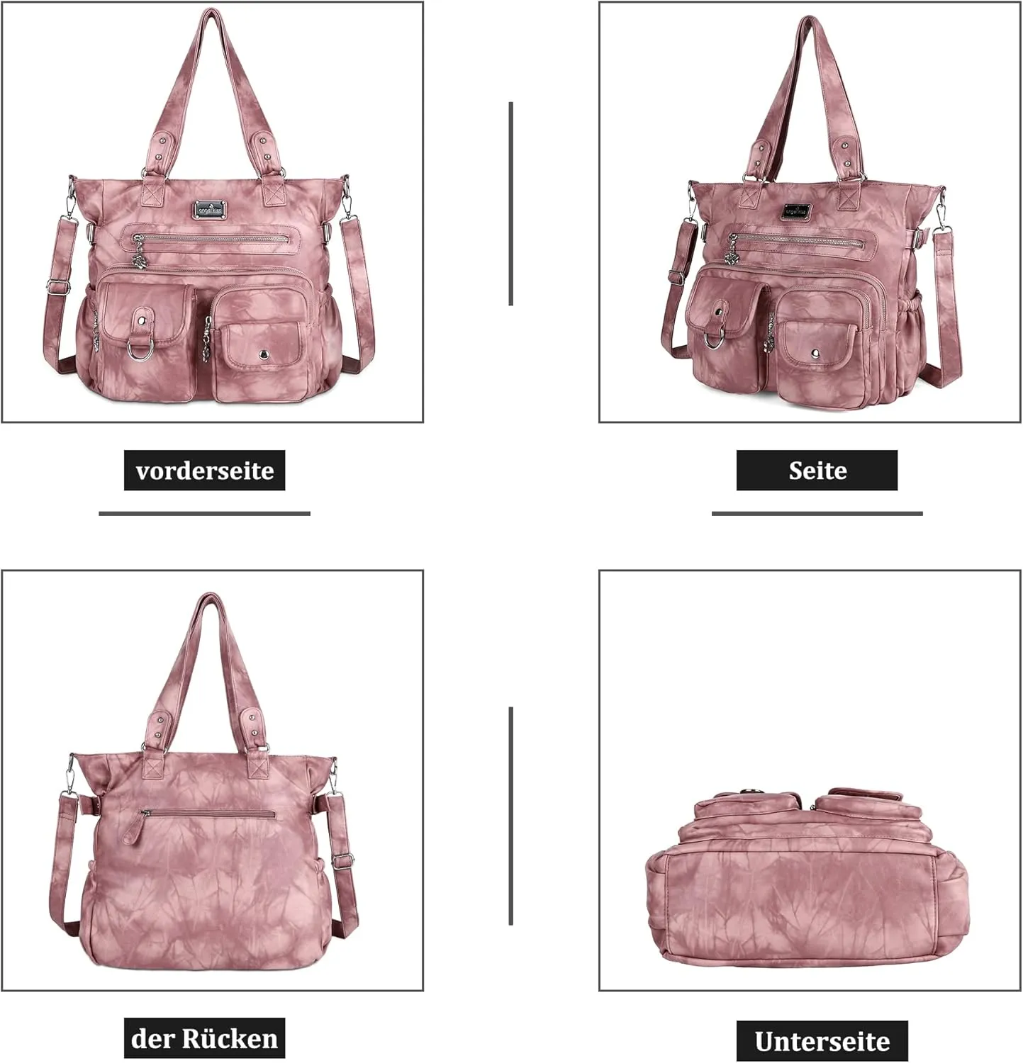 Angel Kiss Purses and Handbag for Women Soft PU Leather Shoulder Handbag Women Tote Satchel Bags Top Handle Satchel
