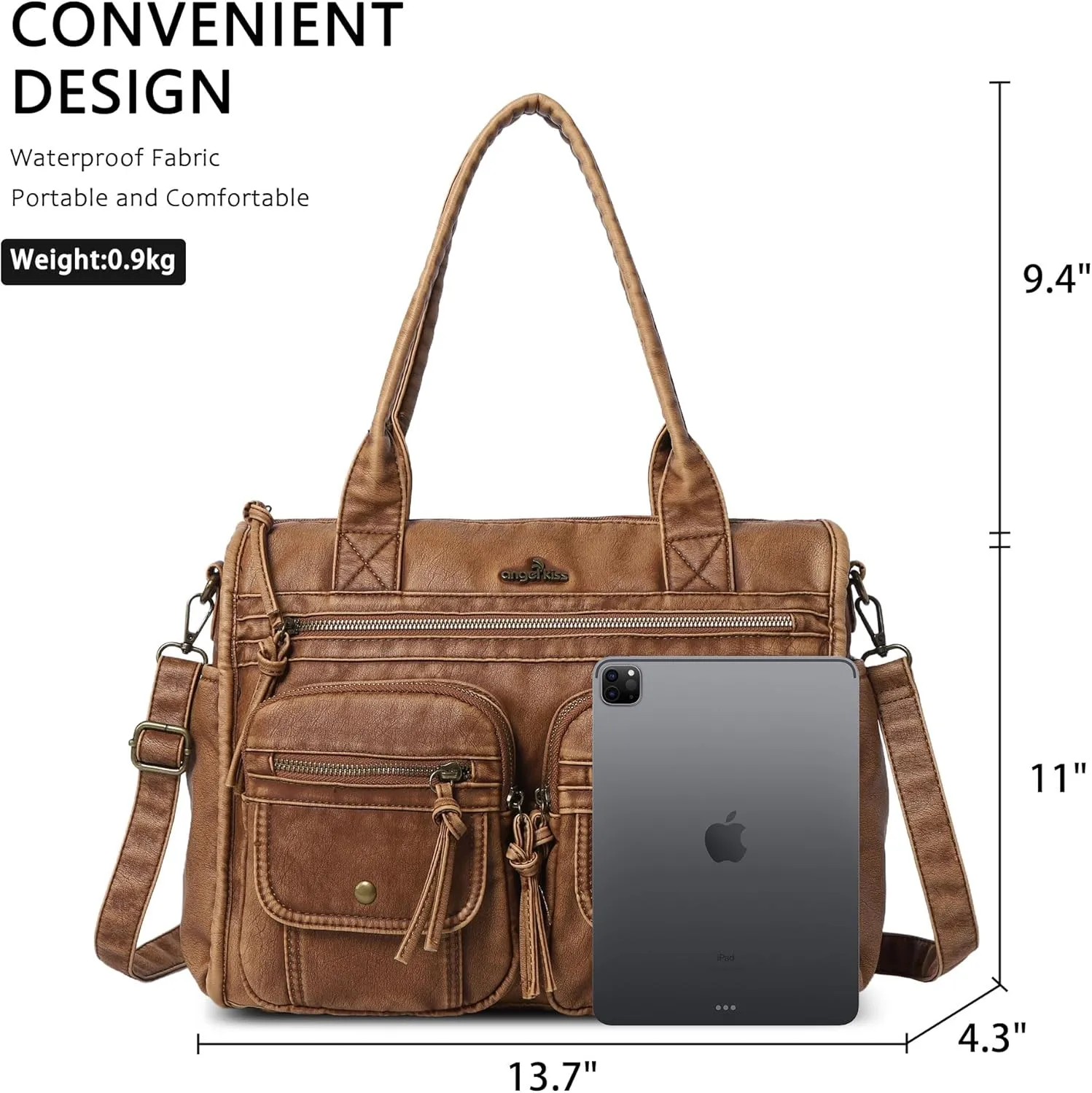 Angelkiss Purses and Handbag for Women Soft Leather Hobo Bags Satchel Shoulder Bags Ladies Tote Crossbody Bag