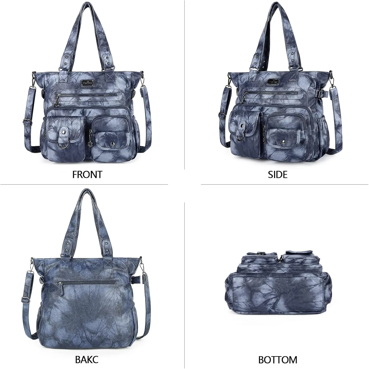 Angelkiss Purses Handbags for Women PU Tote Satchel Bags for Women Pockets Shoulder Bags…