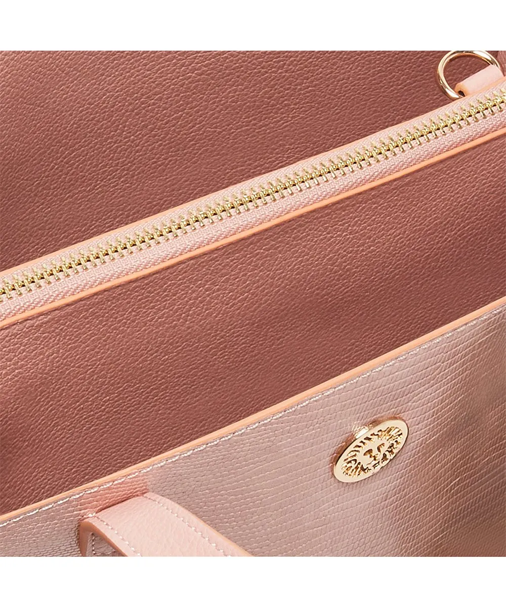 Anne Klein Pale Pink Lizard Embossed Convertible Satchel Womens Bag