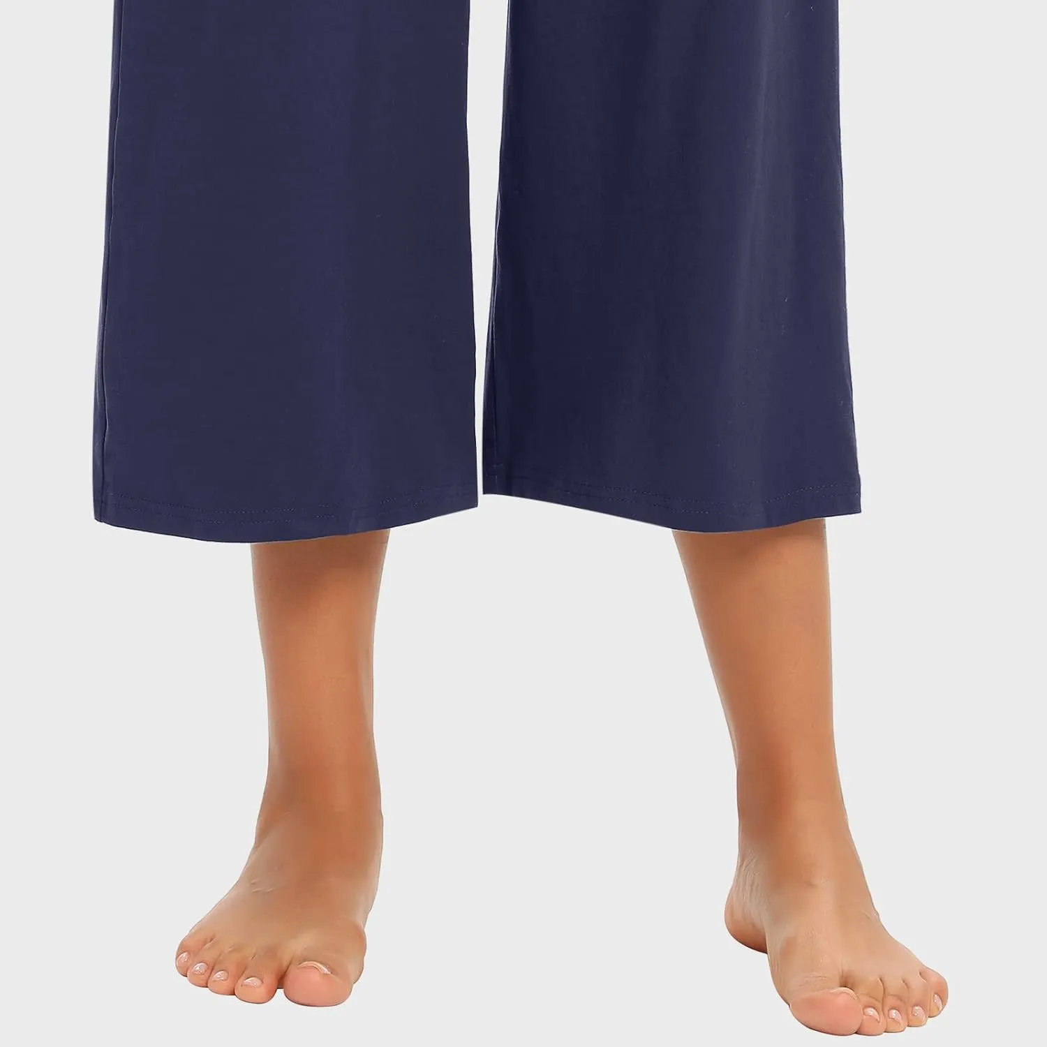 Annenmy Womens Capri Yoga Pants Wide Leg Gym Shorts Quick Dry Drawstring Pants Loose Workout Capris Sweatpants with Pockets