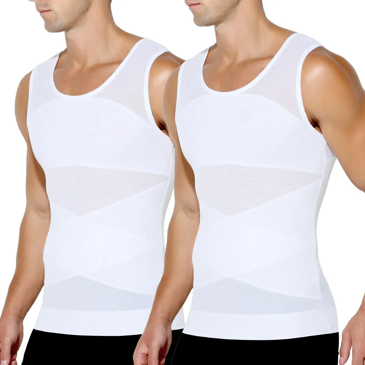 Arjen Kroos Men's Body Shaper Compression Mesh Tank Top Undershirts Shapewear
