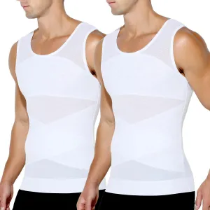 Arjen Kroos Men's Body Shaper Compression Mesh Tank Top Undershirts Shapewear
