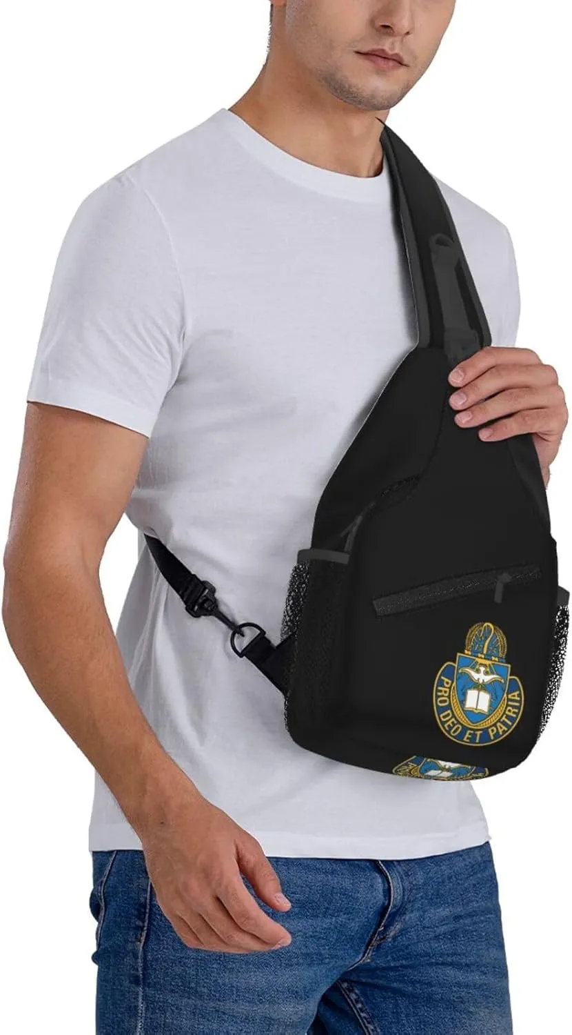 Army Chaplain Corps Sling Backpack Shoulder Chest Bag For Men Women Hiking Travel Crossbody Daypack