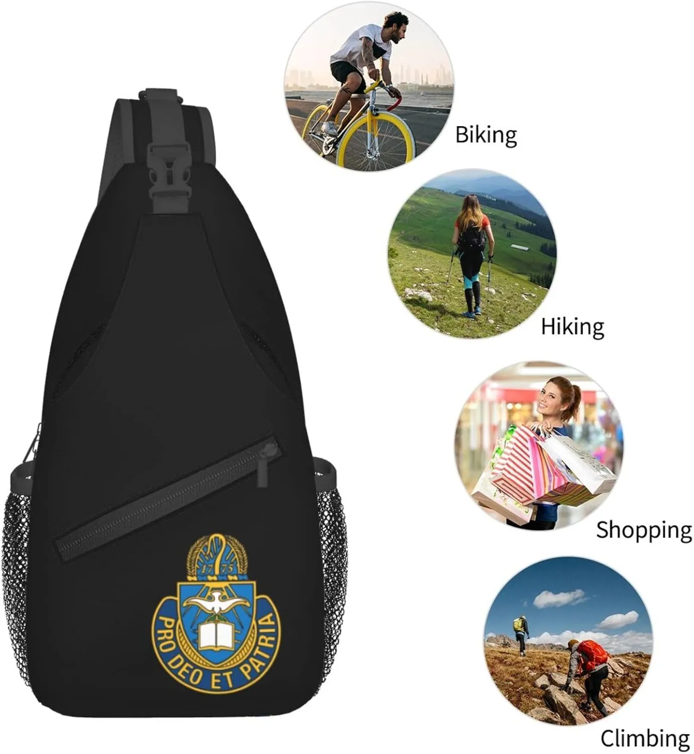 Army Chaplain Corps Sling Backpack Shoulder Chest Bag For Men Women Hiking Travel Crossbody Daypack