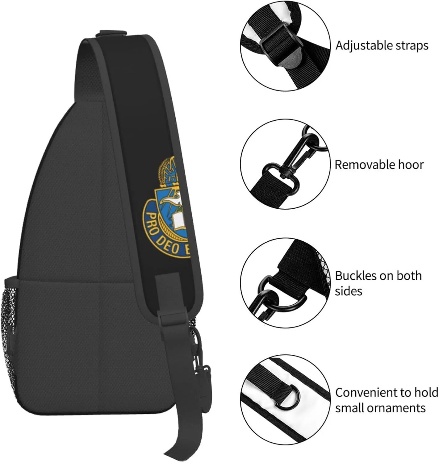 Army Chaplain Corps Sling Backpack Shoulder Chest Bag For Men Women Hiking Travel Crossbody Daypack