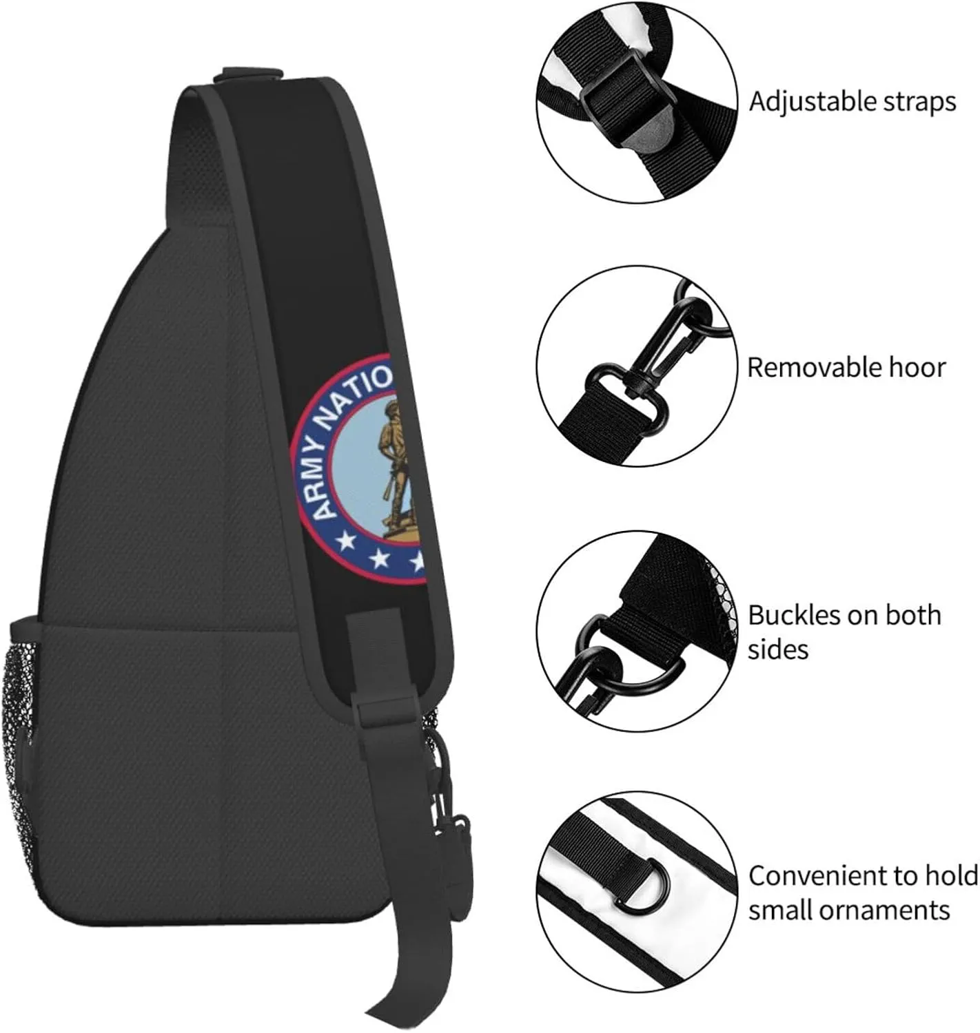 Army National Guard Sling Backpack Shoulder Chest Bag For Men Women Hiking Travel Crossbody Daypack