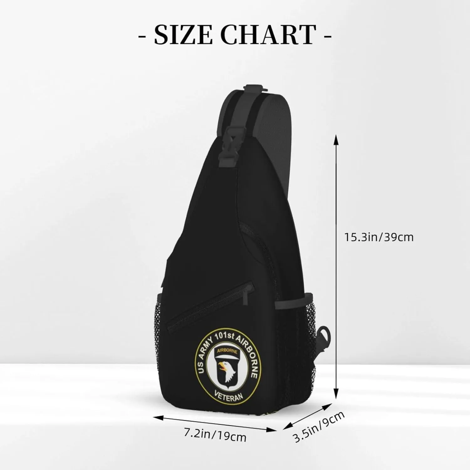 Army Veteran 101st Airborne Division Sling Backpack Shoulder Chest Bag For Men Women Hiking Travel Crossbody Daypack