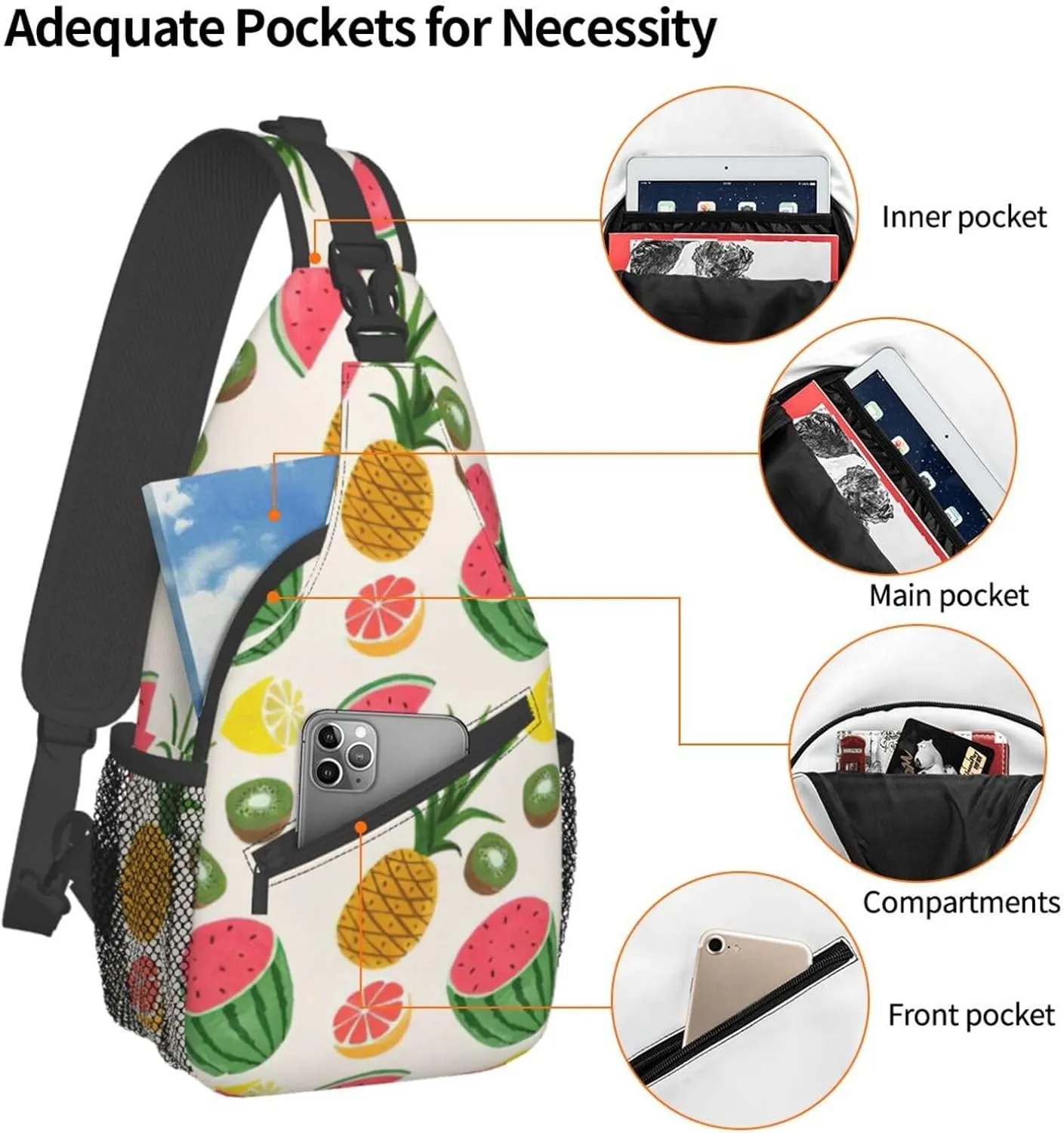Art Blue Dragonfly Crossbody Bag Chest Shoulder Bag Small Casual Backpack Suitable For Women Men Hiking