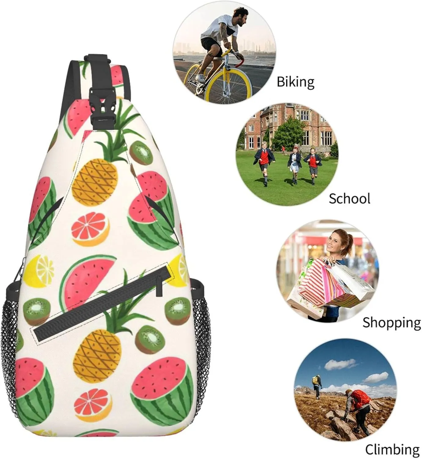 Art Blue Dragonfly Crossbody Bag Chest Shoulder Bag Small Casual Backpack Suitable For Women Men Hiking