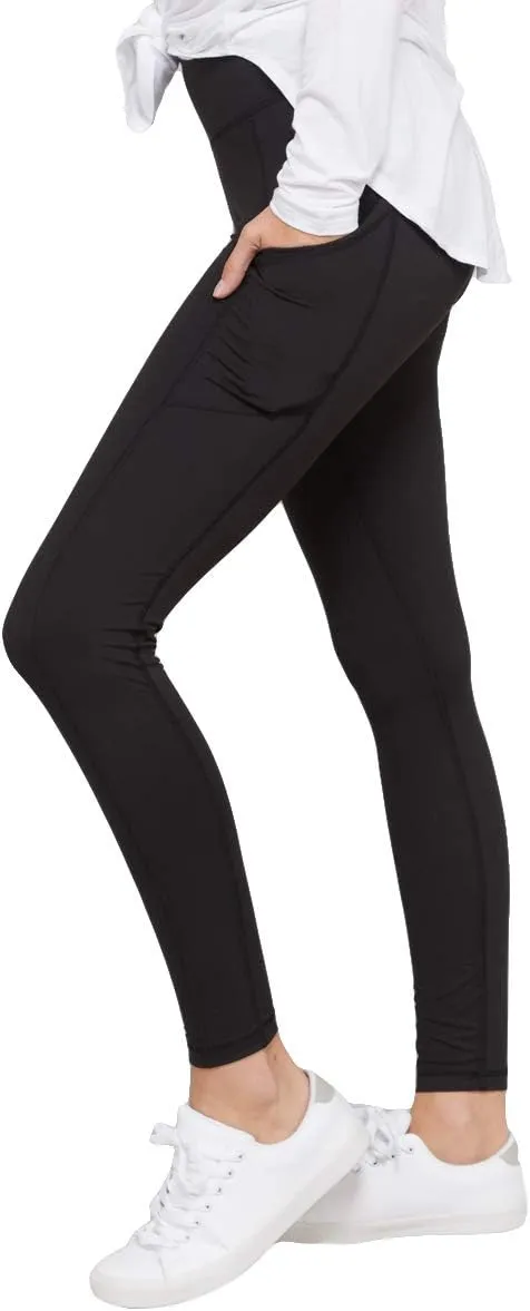 Ashen Fane Full Length High Waist Super Soft Workout Yoga Fitness Pants with Optional Pockets