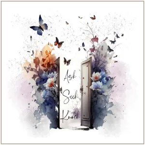 Ask Seek Knock 6 inch Mini Fabric Art Panel