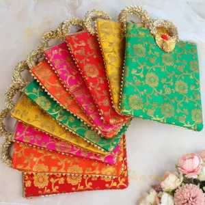 Assorted Floral Potli Bags (10 Pcs) - Perfect Wedding Favors