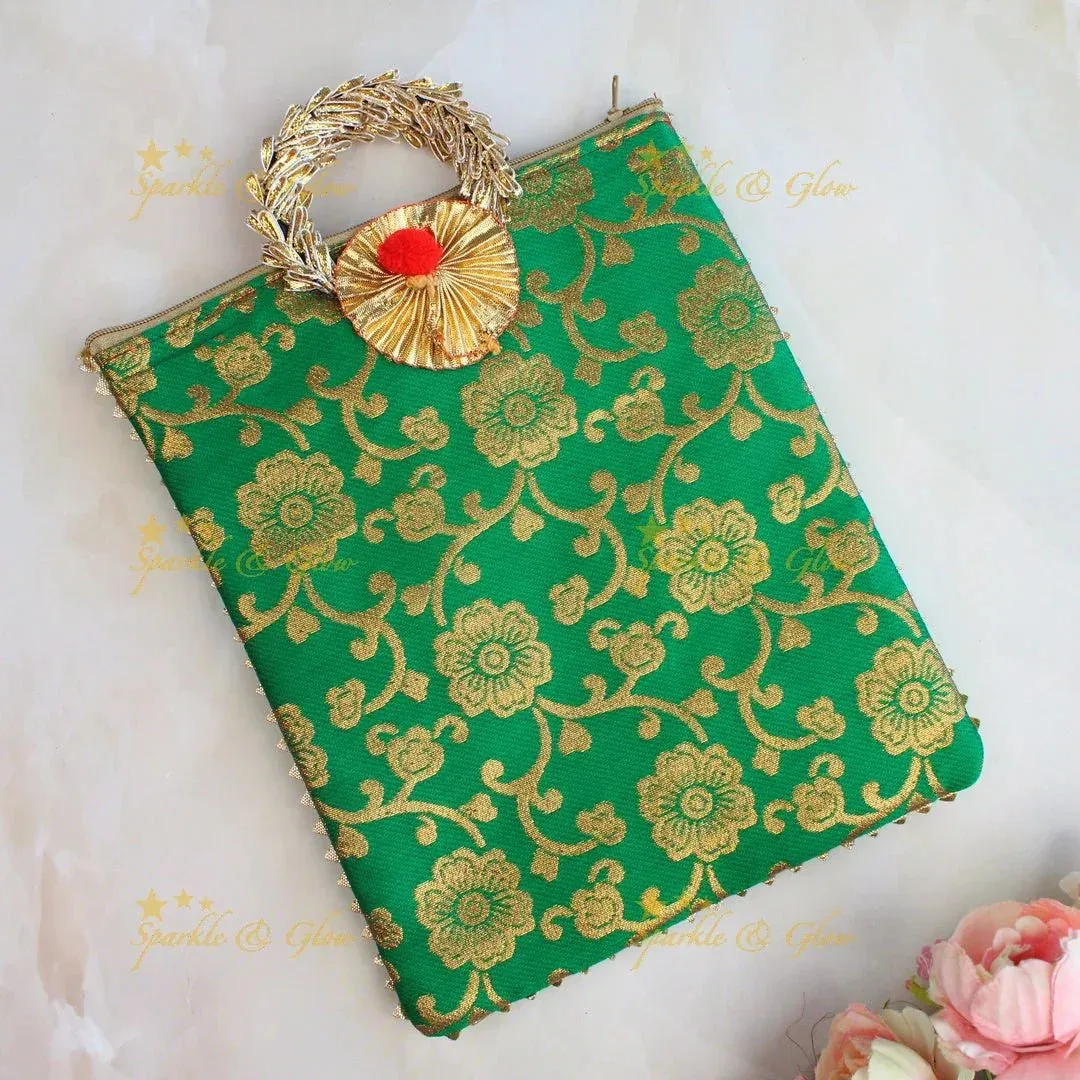 Assorted Floral Potli Bags (10 Pcs) - Perfect Wedding Favors