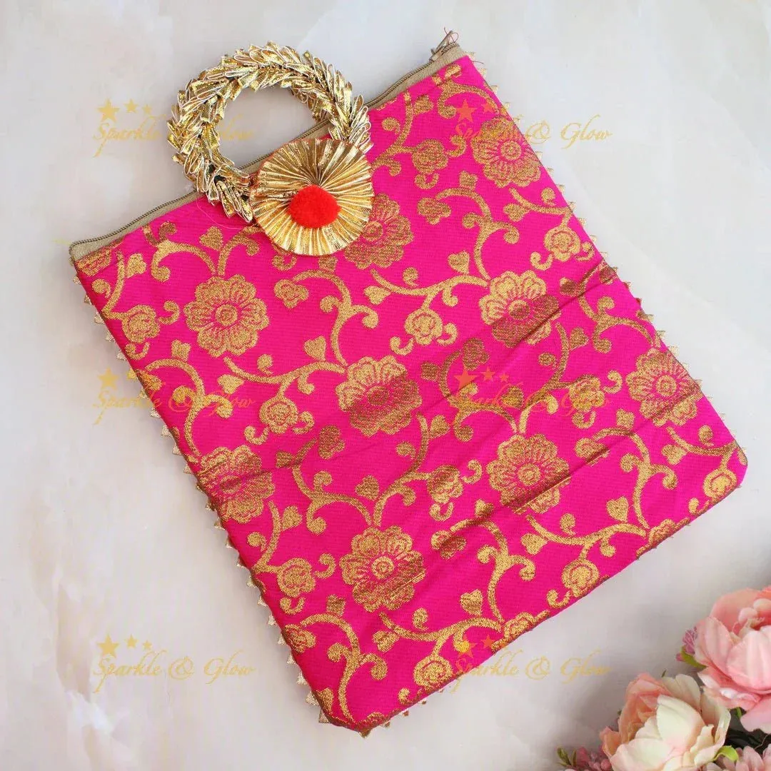 Assorted Floral Potli Bags (10 Pcs) - Perfect Wedding Favors