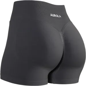 AUROLA Influence Workout Shorts for Women,2.5 3.5 4.5 5.5 6.5 No Roll Up Squat Proof Scrunch Seamless Compression Gym Short