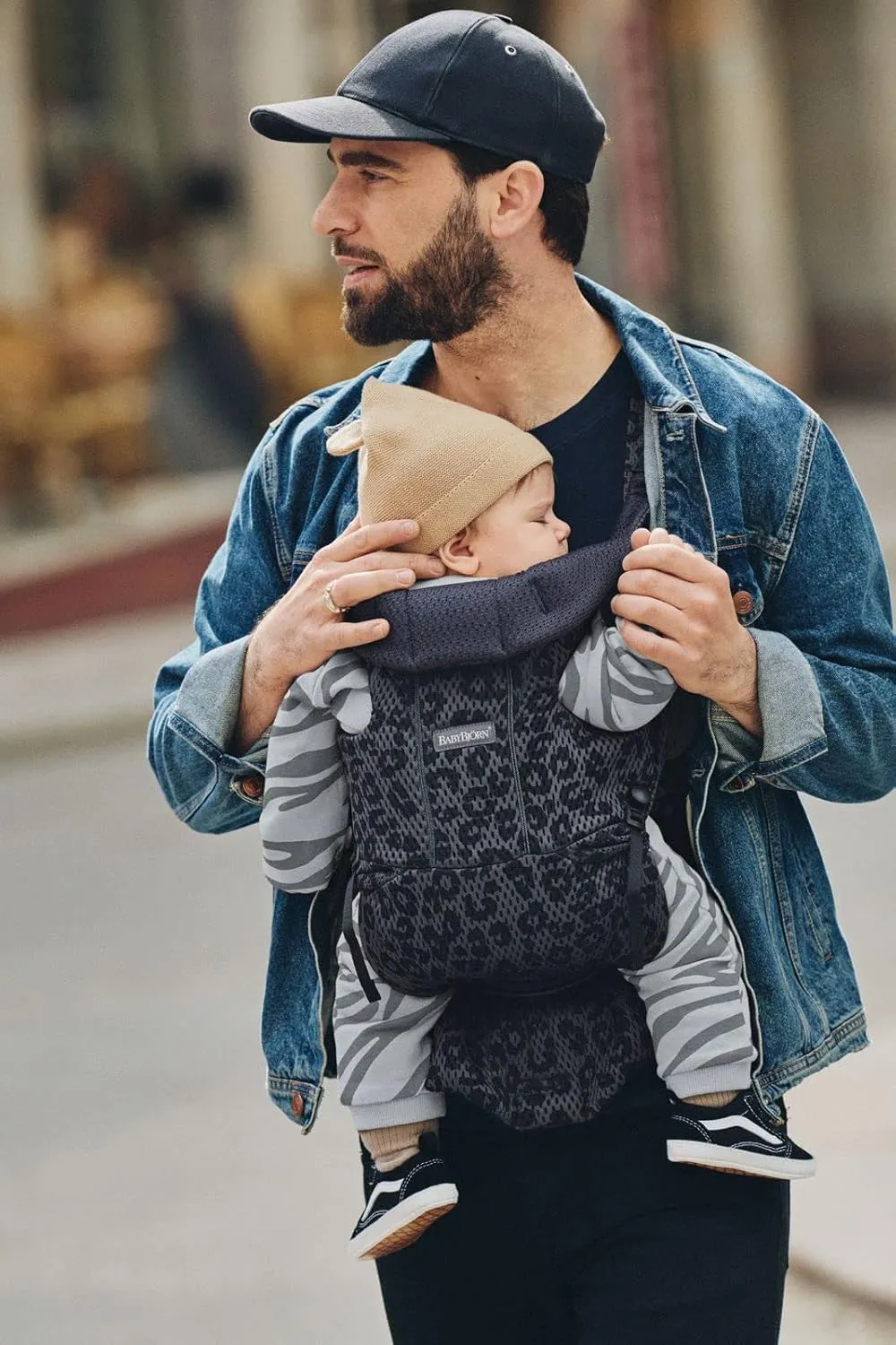 BabyBjörn Baby Carrier Free, 3D mesh, Anthracite/Leopard
