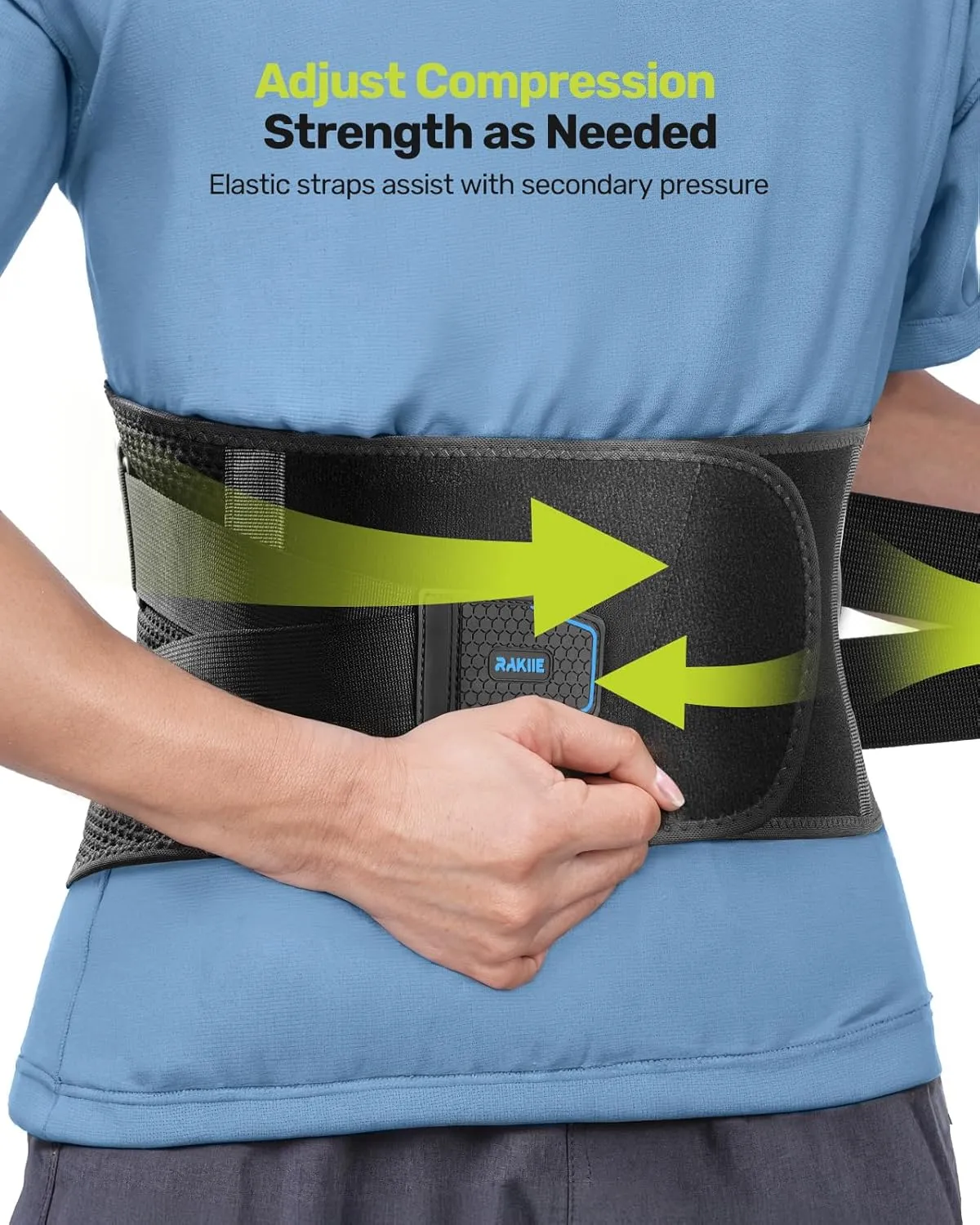 Back Brace for Men Lower Back with 7 Stays, Adjustable Knitted Lumbar Support Belt for Pain Relief, Breathable Soft Mesh Design with Lumbar Pad, Ergonomic Back Support Brace for Scoliosis - Size S (Waist: 27.6"-33.5")