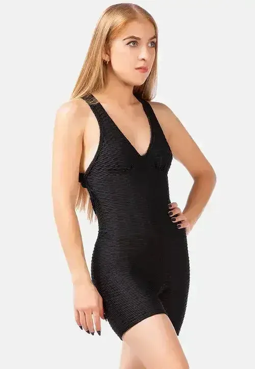 Back Cross Strap Yoga Jumpsuit – Moisture-Wicking 95% Polyester