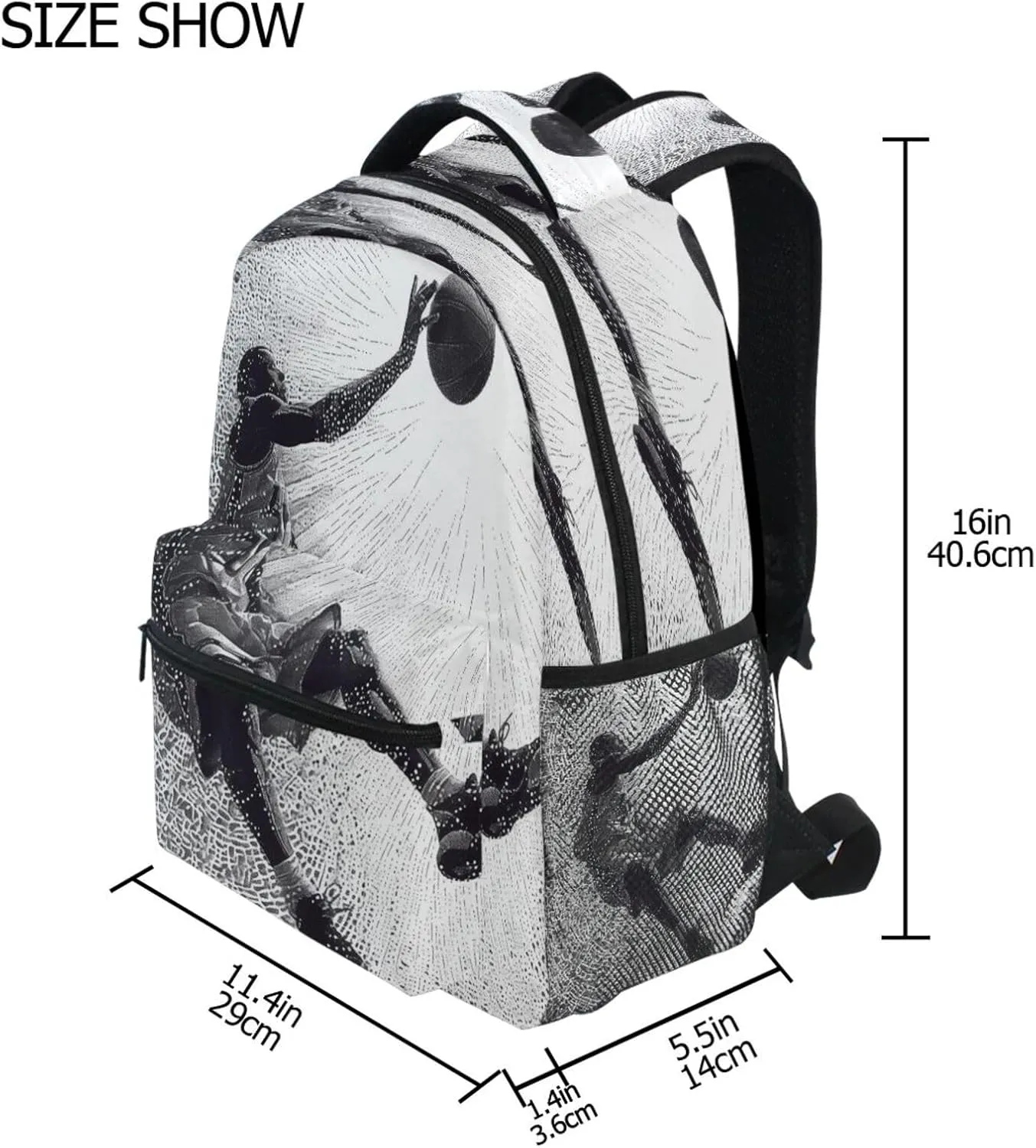 Backpacks for Men Women Waterproof Personal Backpack with Chest Strap for Business Work College Travel Trip Basketball Player