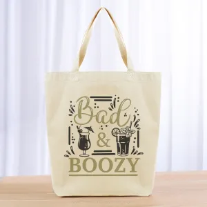 Bad and Boozy Tote Bag - khaki