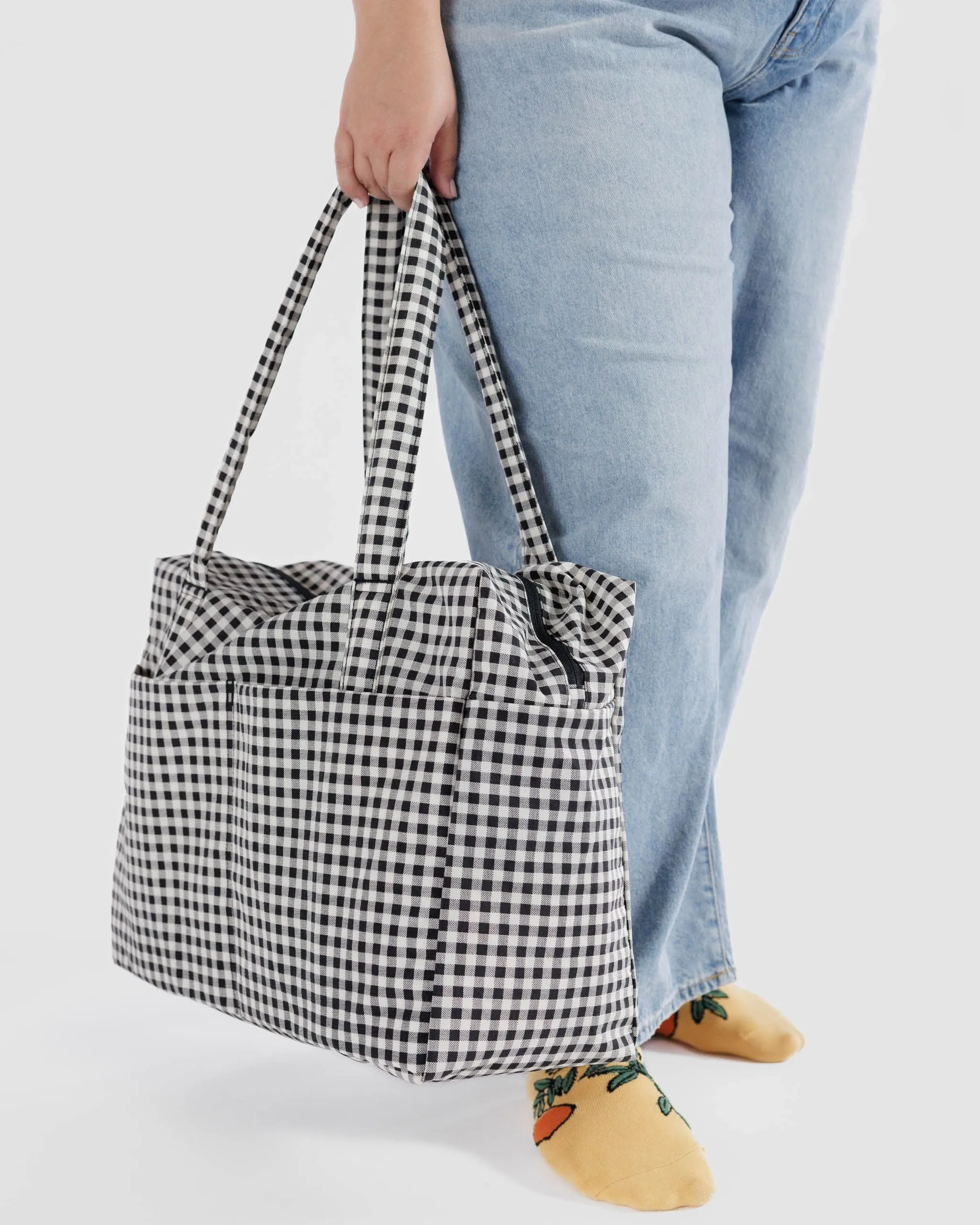 BAGGU Cloud Carry-on Bag - Black & White Gingham